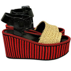 Celine Phoebe Philo Era Platform Ankle Belt Sandals 35 Red — view 4