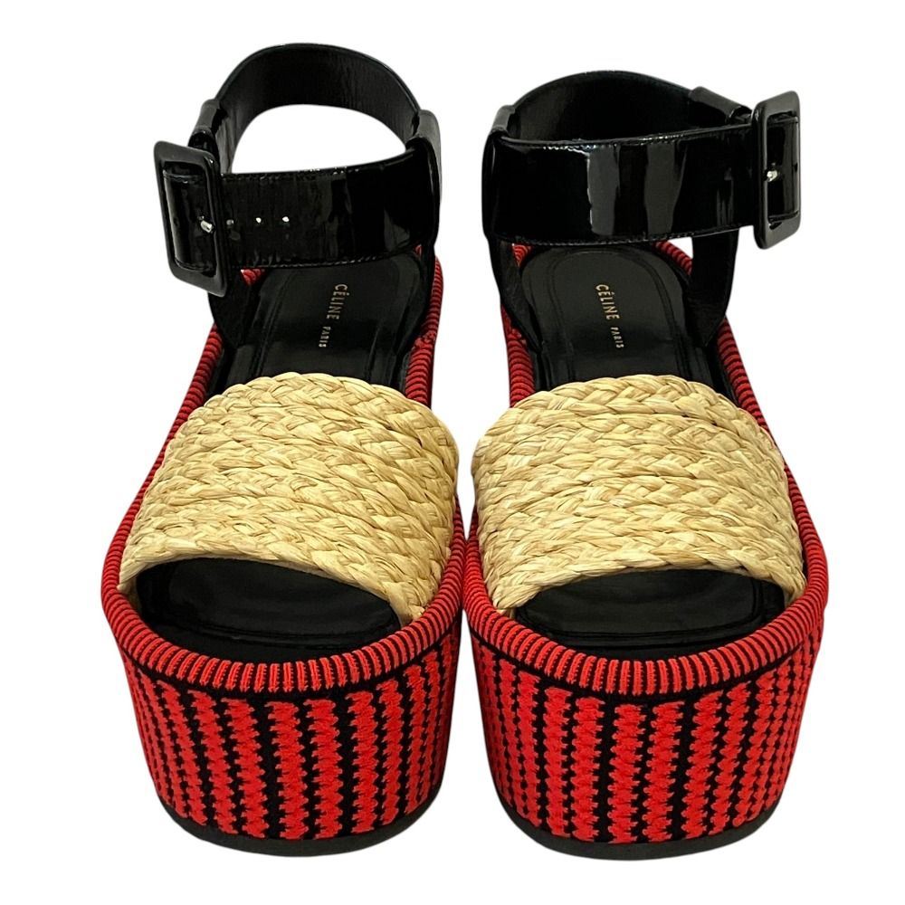 Celine Phoebe Philo Era Platform Ankle Belt Sandals 35 Red — view 3