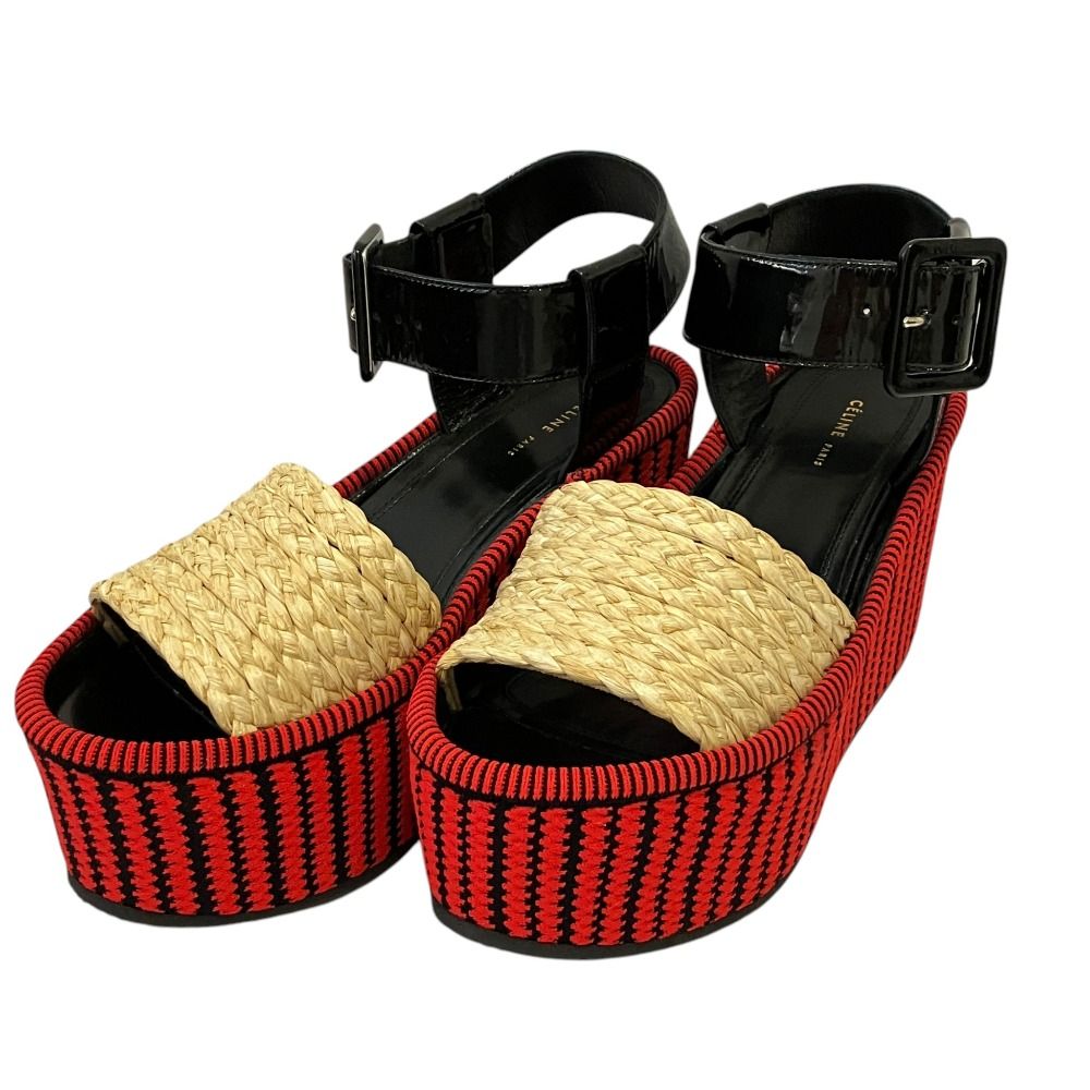 Celine Phoebe Philo Era Platform Ankle Belt Sandals 35 Red — view 2
