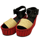 Celine Phoebe Philo Era Platform Ankle Belt Sandals 35 Red — view 2