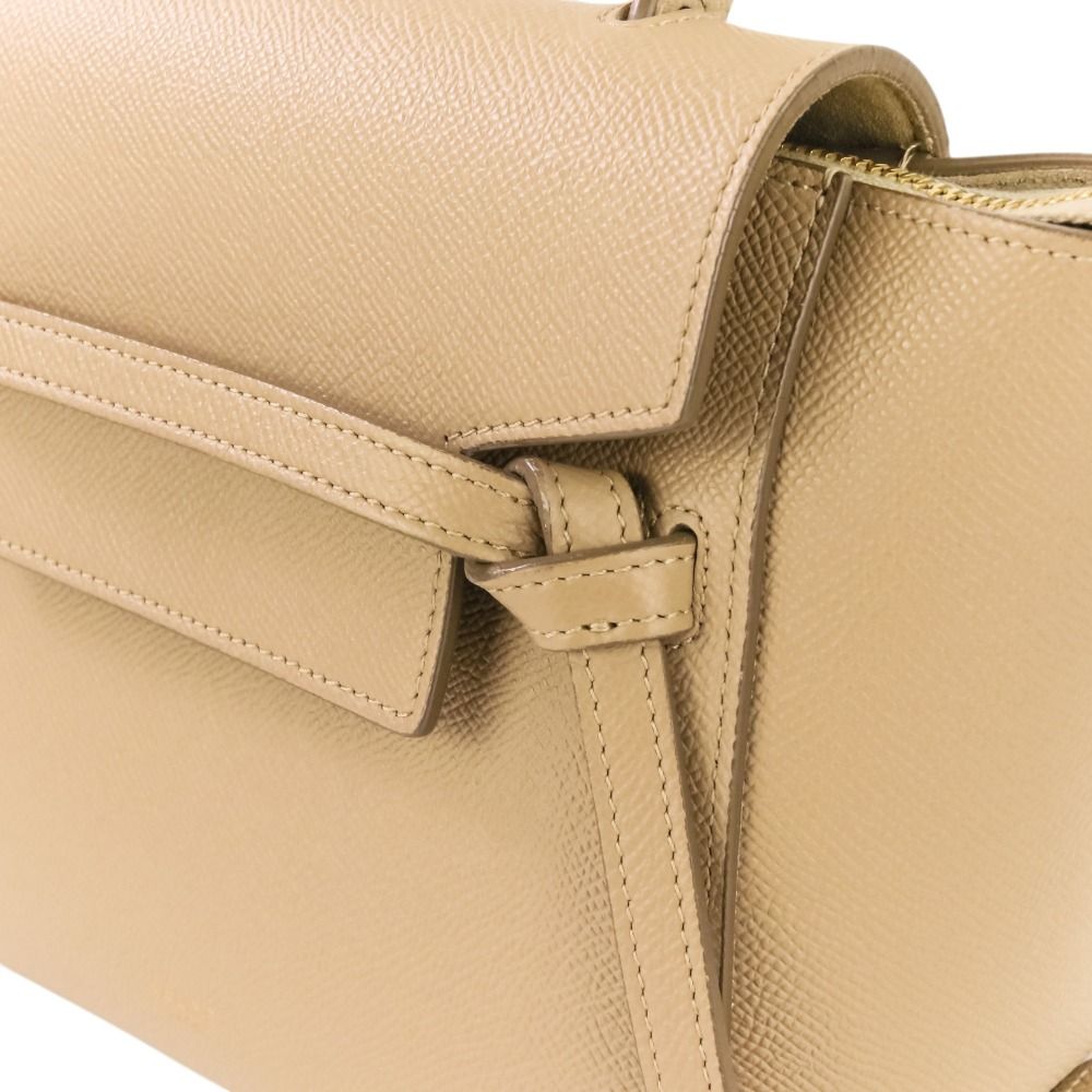 Celine Belt Bag Nano 2-Way Grain Calfskin Beige — view 8