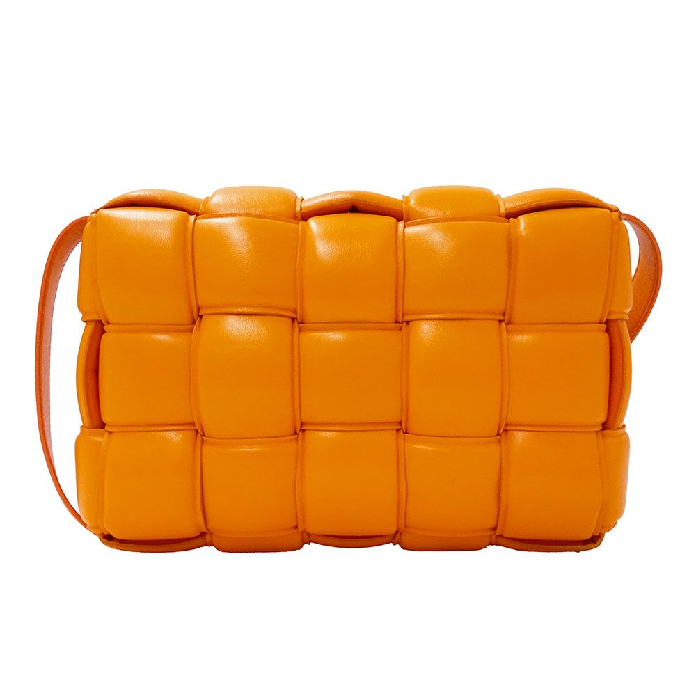 Bottega Veneta Cassette Shoulder Bag Leather Orange Crossbody Braided — view 2