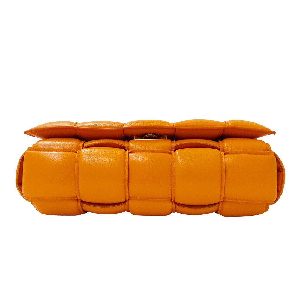 Bottega Veneta Cassette Shoulder Bag Leather Orange Crossbody Braided — view 3