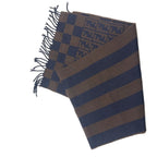 Fendi Scarf Zucca Pattern Pecan Wool Navy — view 4