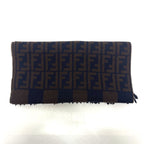 Fendi Scarf Zucca Pattern Pecan Wool Navy — view 5