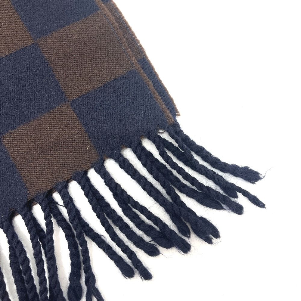 Fendi Scarf Zucca Pattern Pecan Wool Navy — view 8