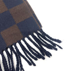 Fendi Scarf Zucca Pattern Pecan Wool Navy — view 8