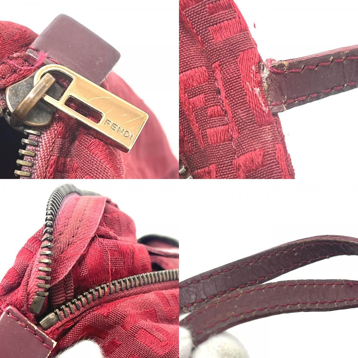 Fendi Handbag Zucca Pattern Canvas Red — view 8