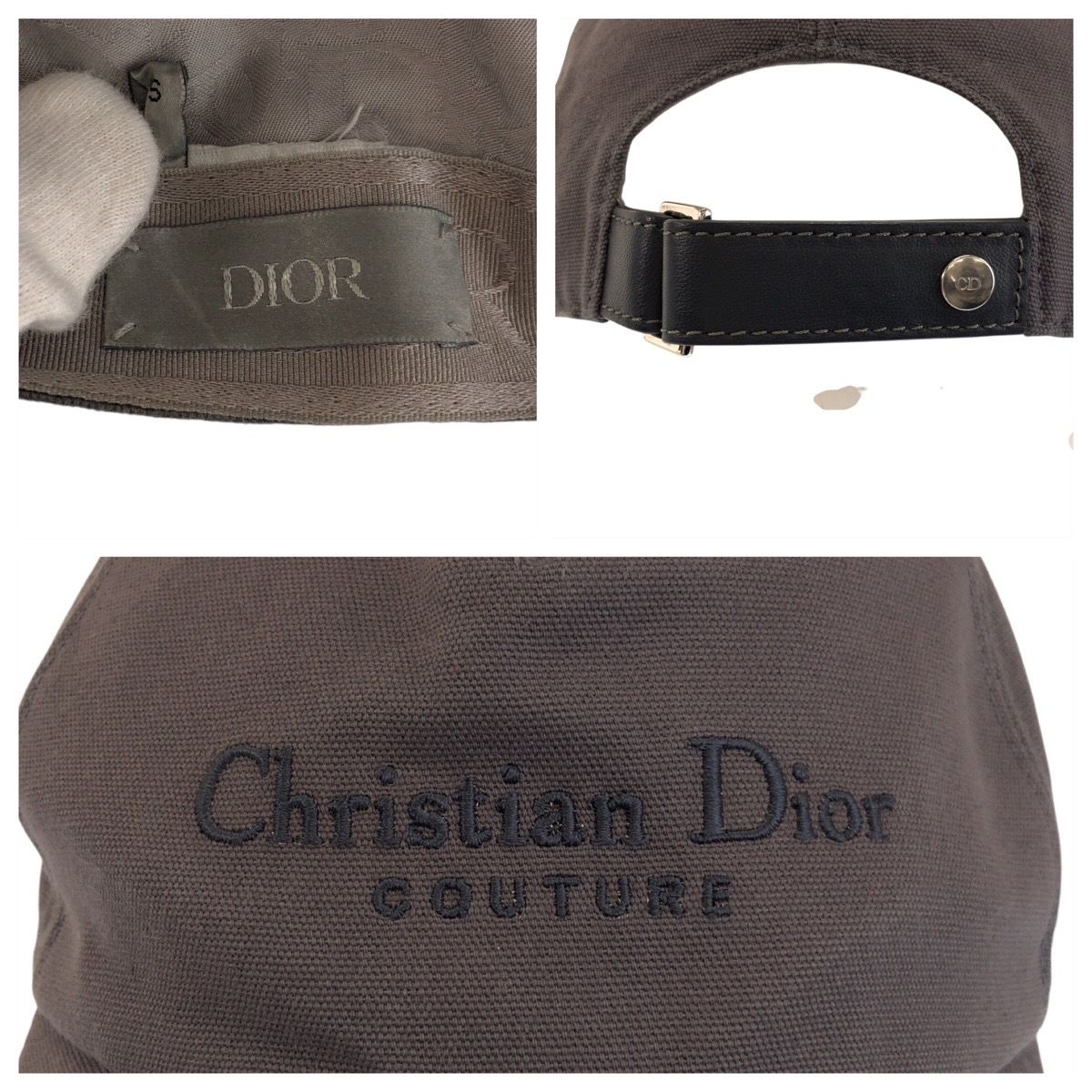Dior Gray Silver Cotton Cap Hat — view 6