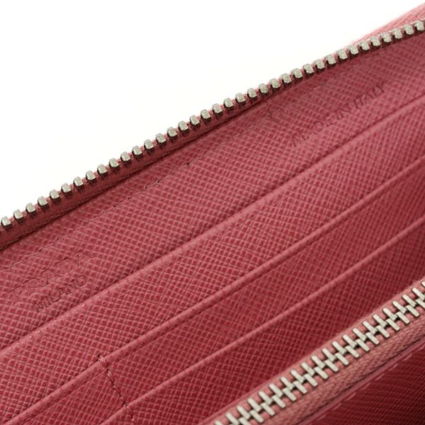 Prada Saffiano Zip Around Wallet Petalo 1 Pink — view 5
