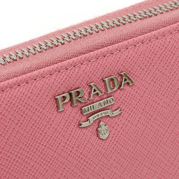 Prada Saffiano Zip Around Wallet Petalo 1 Pink — view 6