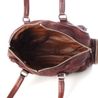 Prada Washed Leather Mini Boston Bag Brown — view 6
