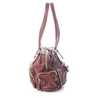 Prada Washed Leather Mini Boston Bag Brown — view 3