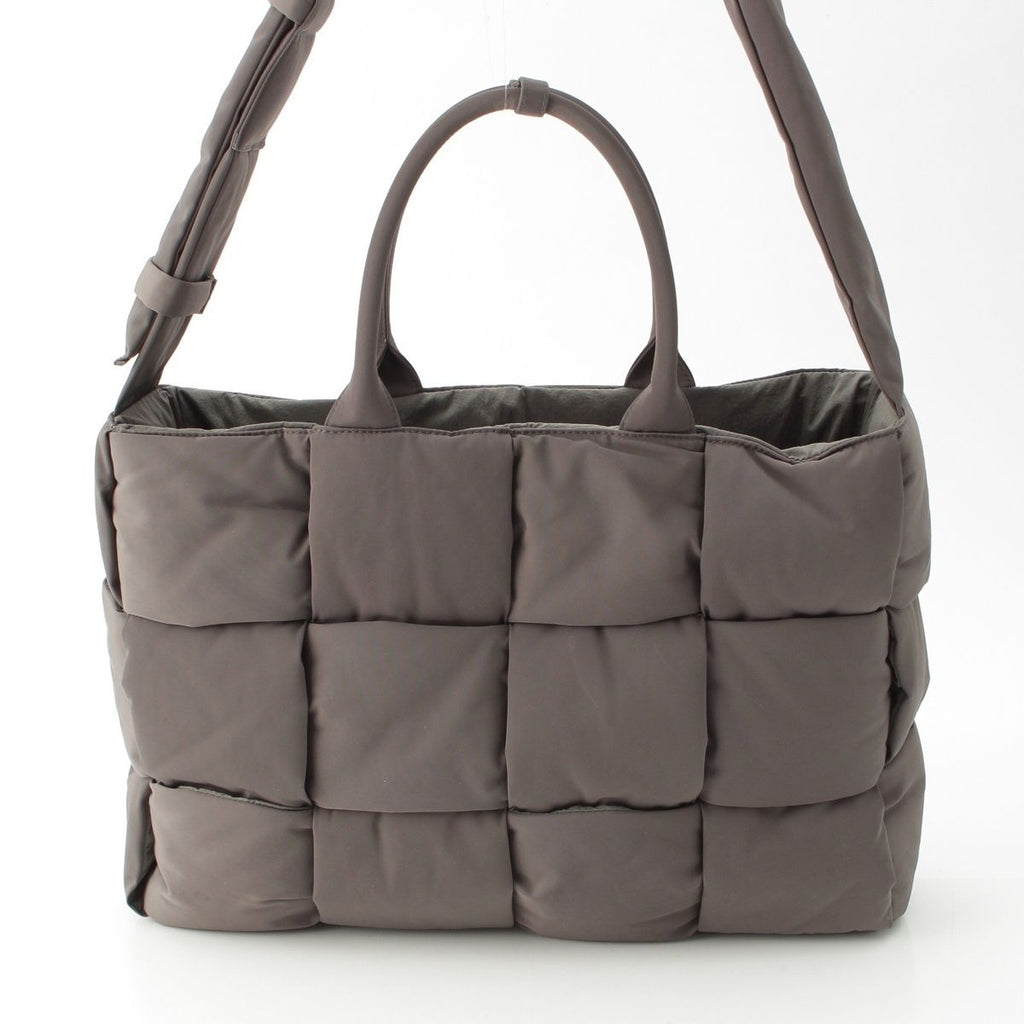 Bottega Veneta Maxi Intrecciato Arco Nylon Large 2-Way Shoulder Tote Gray Moss — view 3