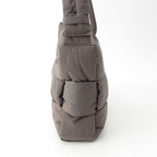 Bottega Veneta Maxi Intrecciato Arco Nylon Large 2-Way Shoulder Tote Gray Moss — view 4