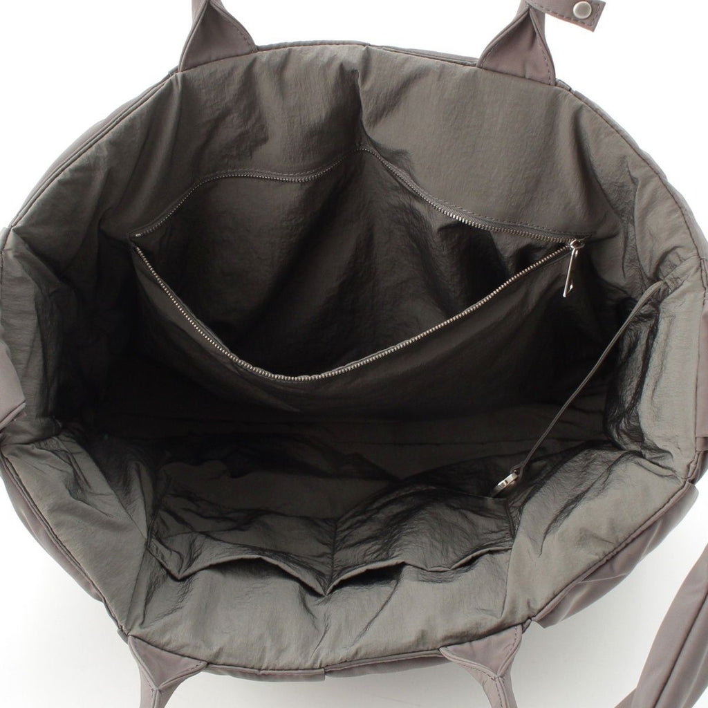 Bottega Veneta Maxi Intrecciato Arco Nylon Large 2-Way Shoulder Tote Gray Moss — view 6