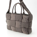 Bottega Veneta Maxi Intrecciato Arco Nylon Large 2-Way Shoulder Tote Gray Moss — view 2