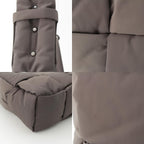 Bottega Veneta Maxi Intrecciato Arco Nylon Large 2-Way Shoulder Tote Gray Moss — view 9