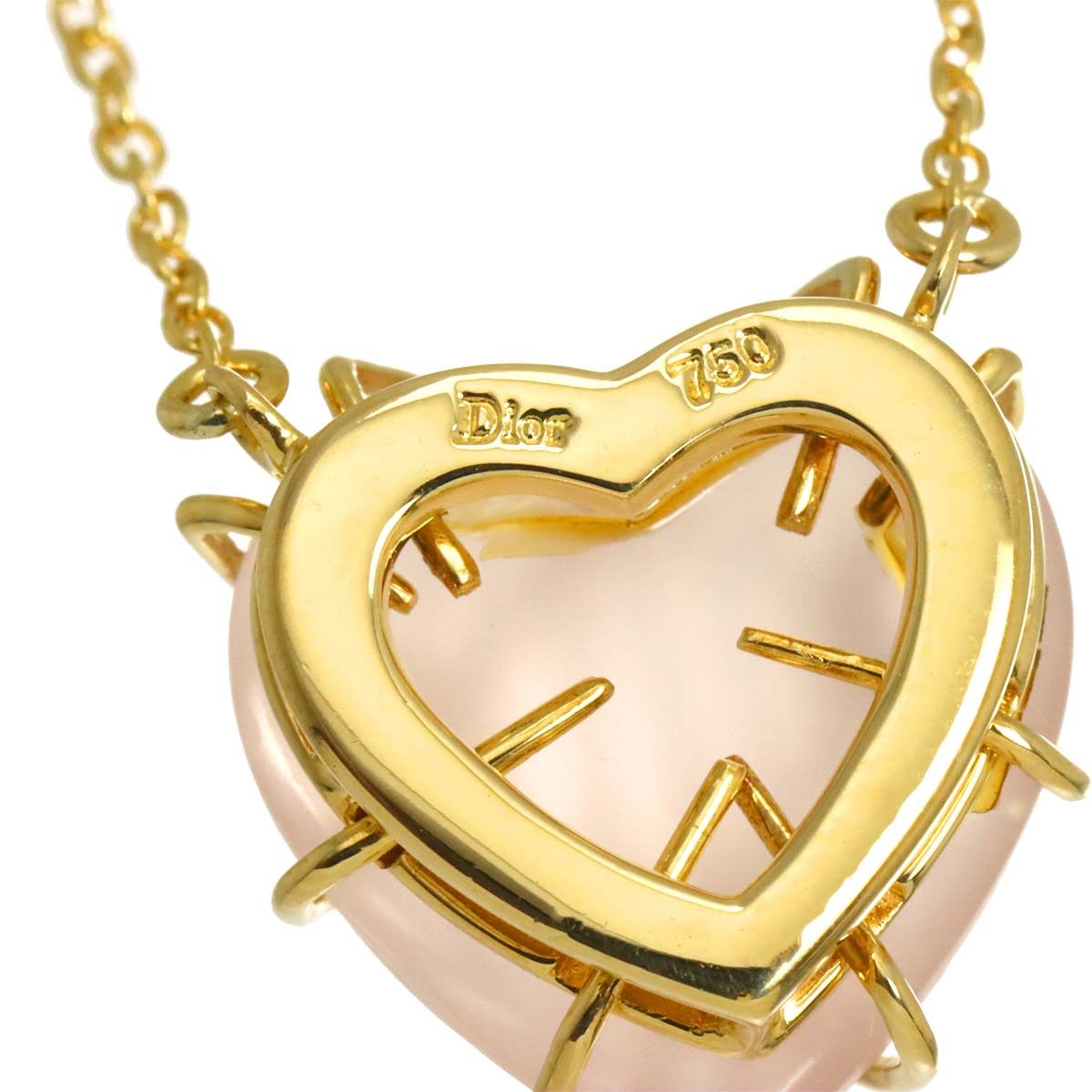 Dior Heart Quartz Necklace 18k YG Yellow Gold — view 3