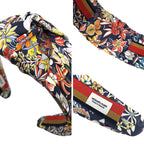 Hermes Flower Pattern Headband Knot Bloom Silk Navy Hair — view 3