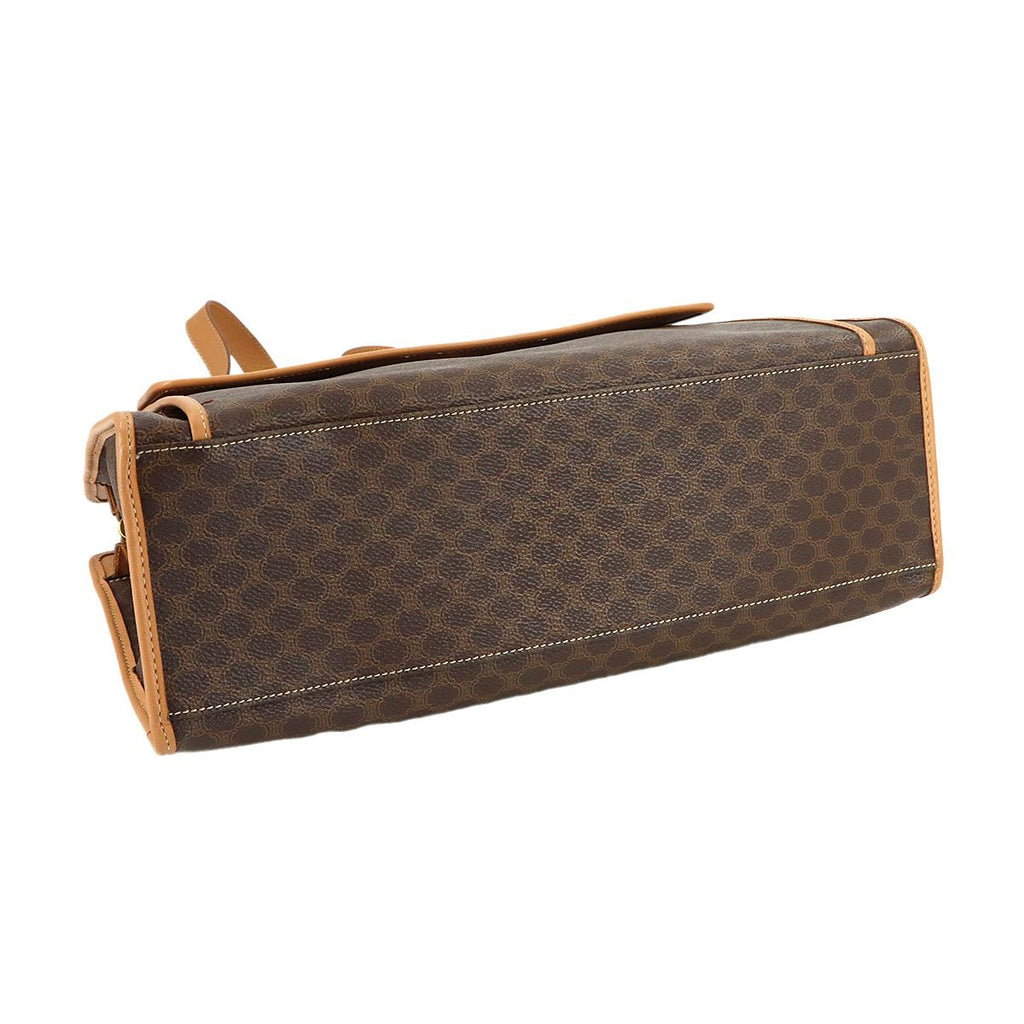 Celine Macadam Shoulder Bag Leather Brown Gold Vintage — view 4