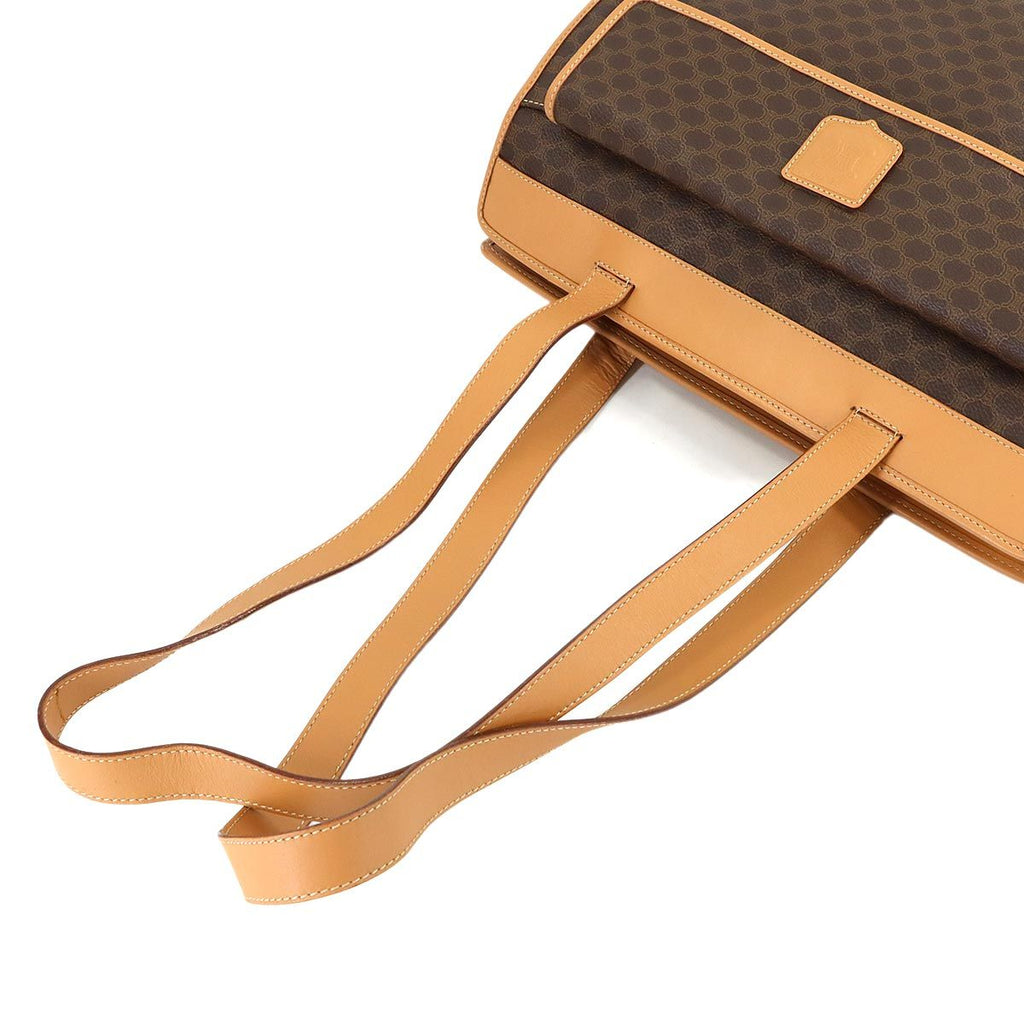 Celine Macadam Shoulder Bag Leather Brown Gold Vintage — view 5