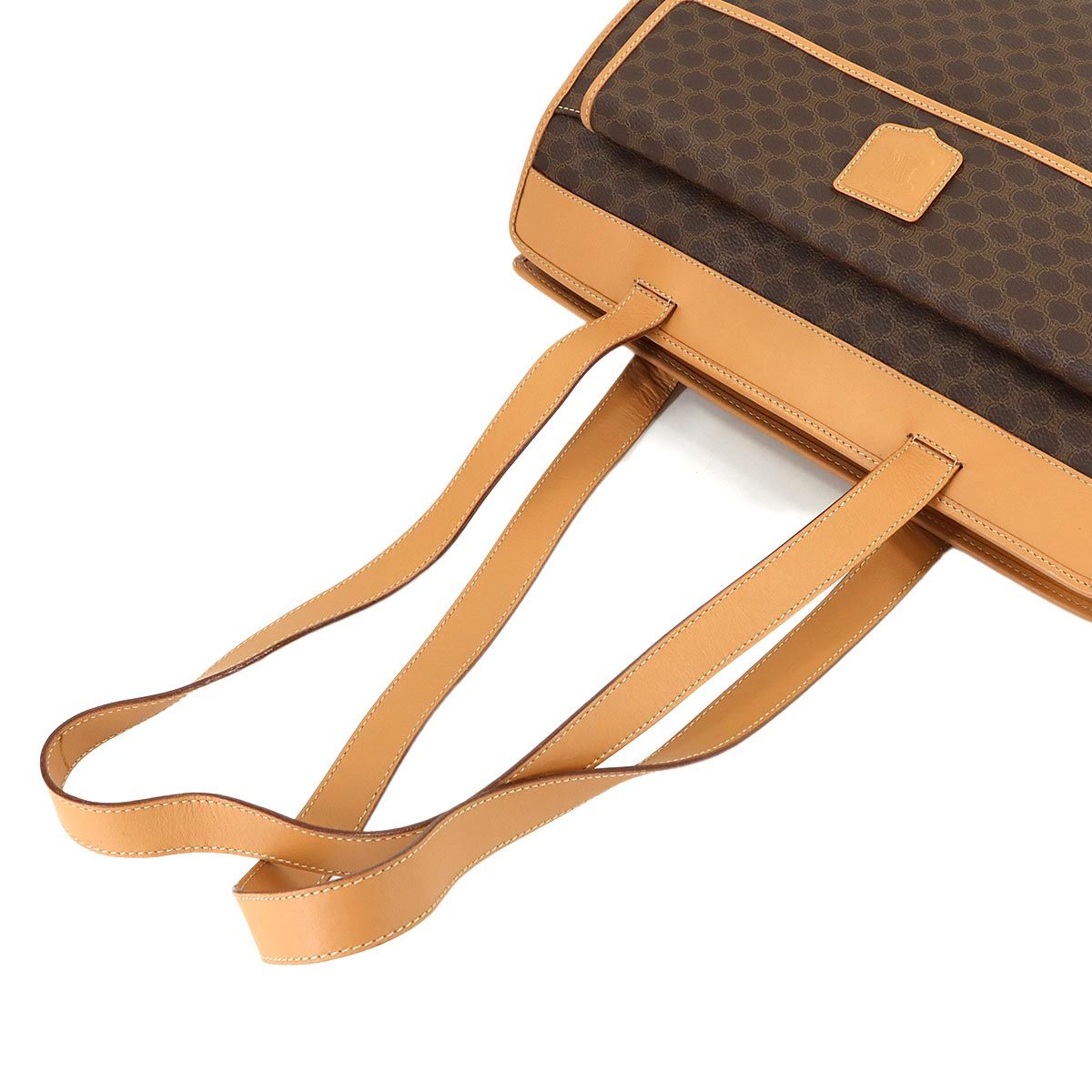 Celine Macadam Shoulder Bag Leather Brown Gold Vintage — view 5