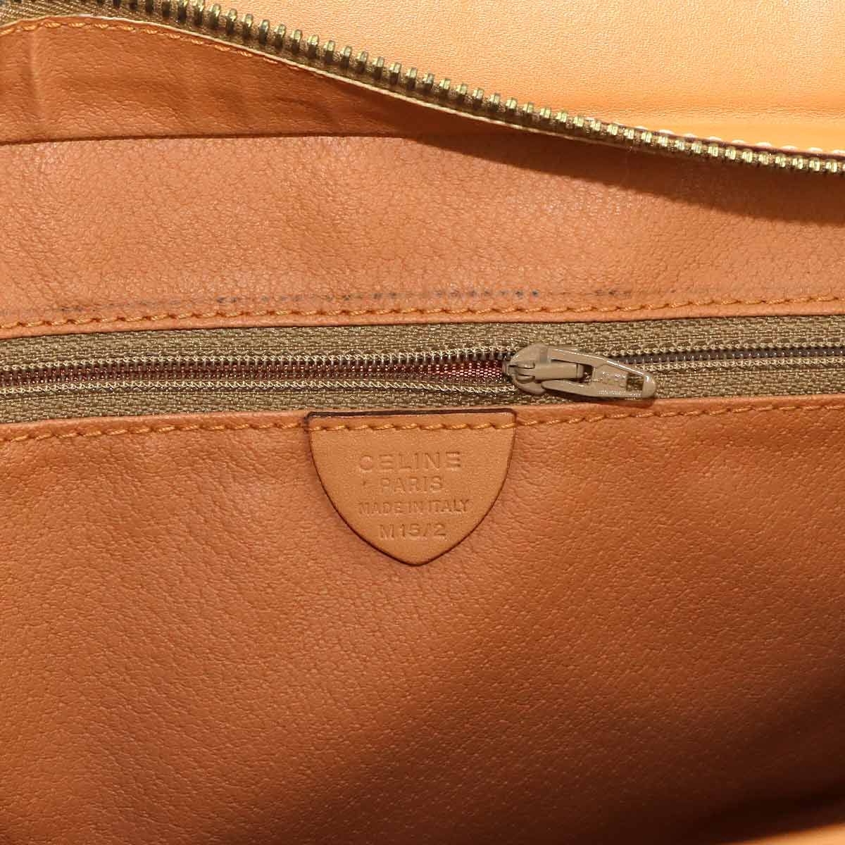 Celine Macadam Shoulder Bag Leather Brown Gold Vintage — view 7
