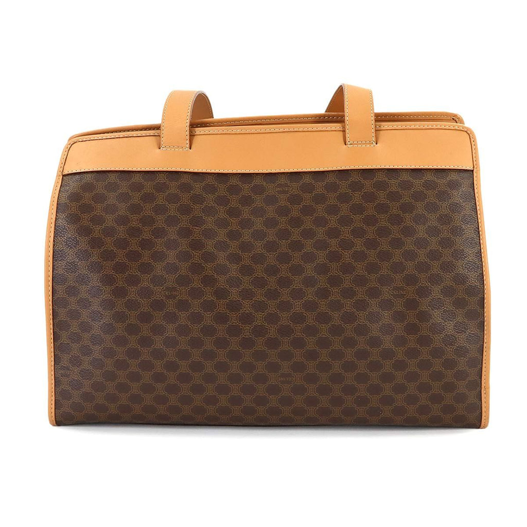 Celine Macadam Shoulder Bag Leather Brown Gold Vintage — view 2
