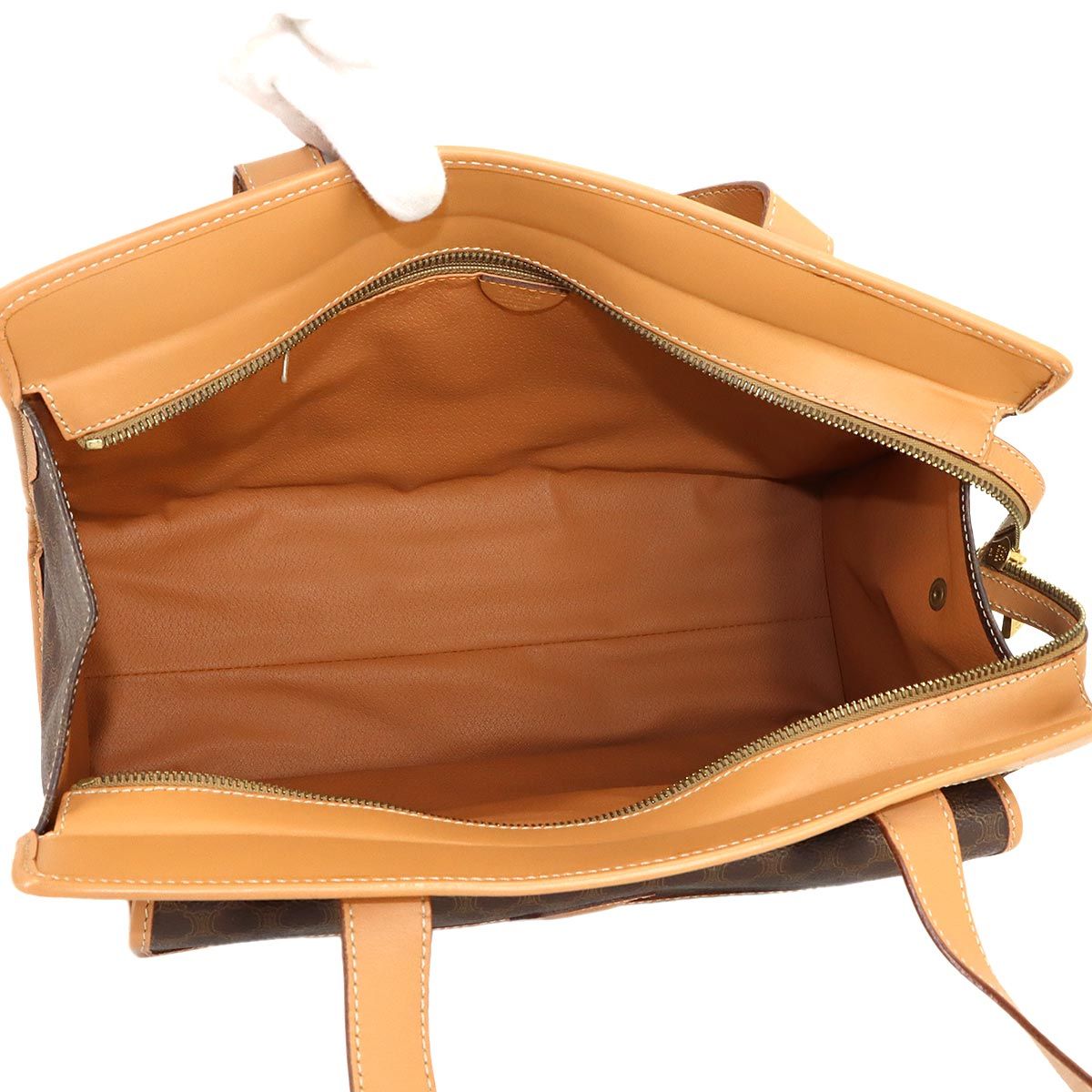 Celine Macadam Shoulder Bag Leather Brown Gold Vintage — view 6