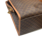 Celine Macadam Shoulder Bag Leather Brown Gold Vintage — view 9