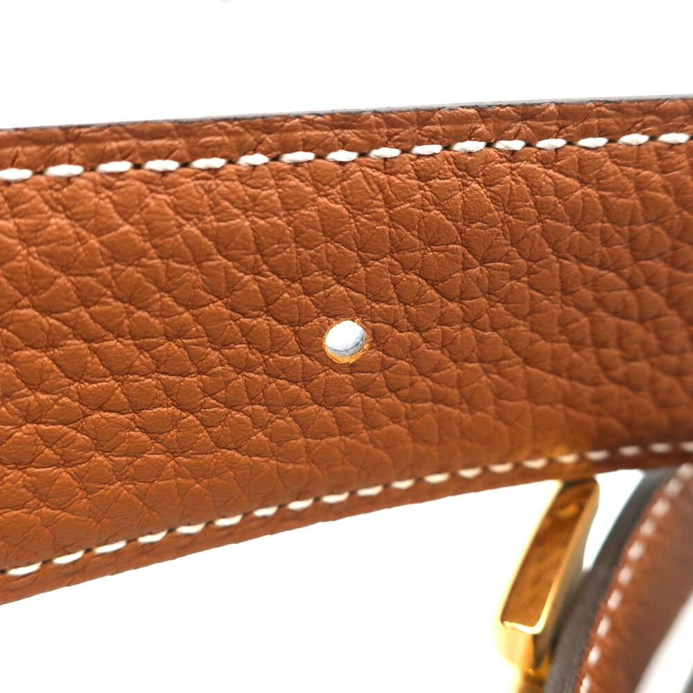 Hermes Belt Buckle Leather 95 Black Gold — view 8