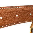 Hermes Belt Buckle Leather 95 Black Gold — view 7