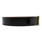 Hermes Belt Buckle Leather 95 Black Gold — view 4