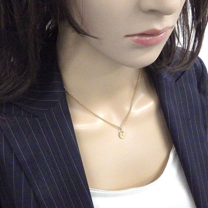 Hermes Necklace Gambard Clou de Selle Round Logo 1 Point Diamond 18k Pink Gold — view 7