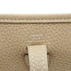 Hermes Shoulder Bag Evelyne TPM Amazone Trench White Taurillon Clemence Silver — view 6