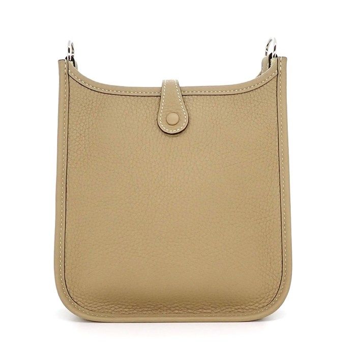 Hermes Shoulder Bag Evelyne TPM Amazone Trench White Taurillon Clemence Silver — view 2