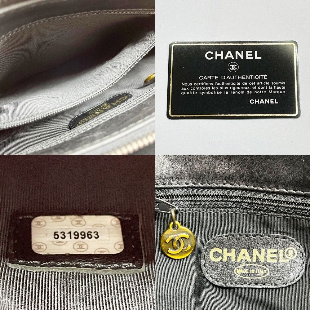 Chanel Shoulder Bag Logo Fringe Hotei Black — view 8