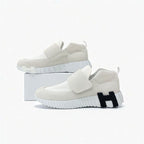 Hermes Sneakers Shoes Suede Fabric White Velcro — view 3