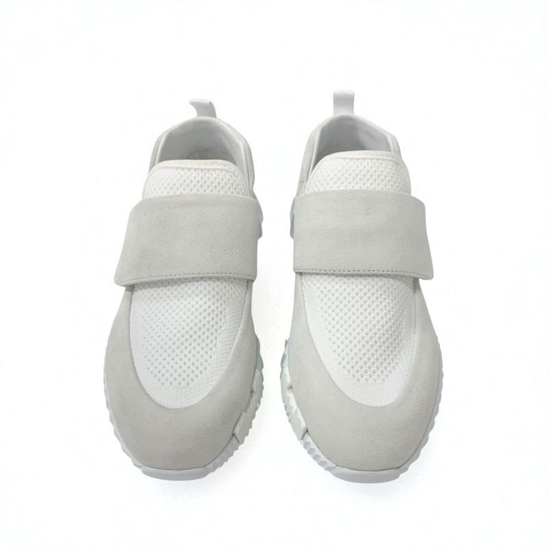 Hermes Sneakers Shoes Suede Fabric White Velcro — view 2