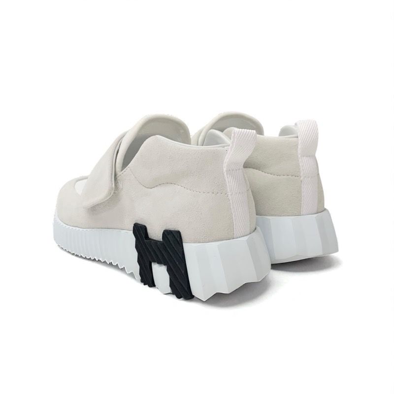 Hermes Sneakers Shoes Suede Fabric White Velcro — view 4