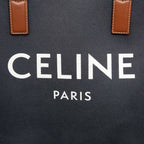 Celine Horizontal Cabas Navy Brown Canvas Leather Tote Bag — view 5