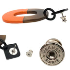 Hermes Earrings Isthme Buffalo Horn Lacquer Orange Brown — view 3