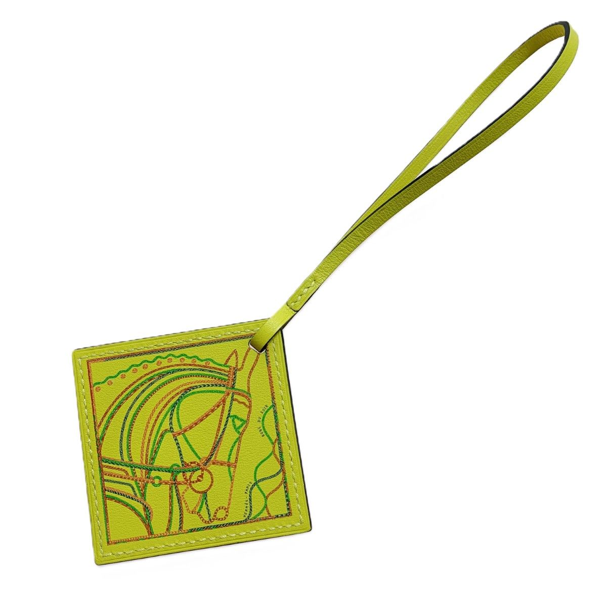 Hermes Key Holder Carre Nano Bag Charm Yellow — view 2