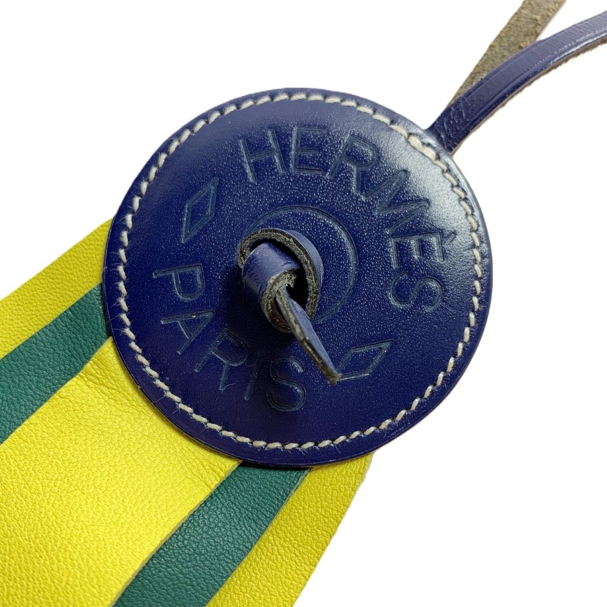 Hermes Charm Paddock Bag Leather Navy Yellow — view 3