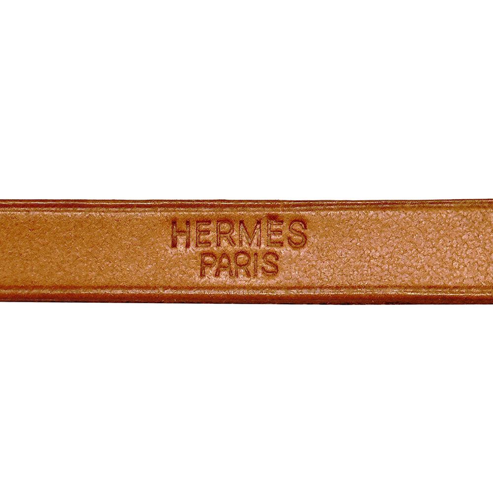 Hermes Bracelet Leather Brown Silver M Belt Style Simple — view 6