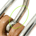 Hermes Bracelet Leather Brown Silver M Belt Style Simple — view 9