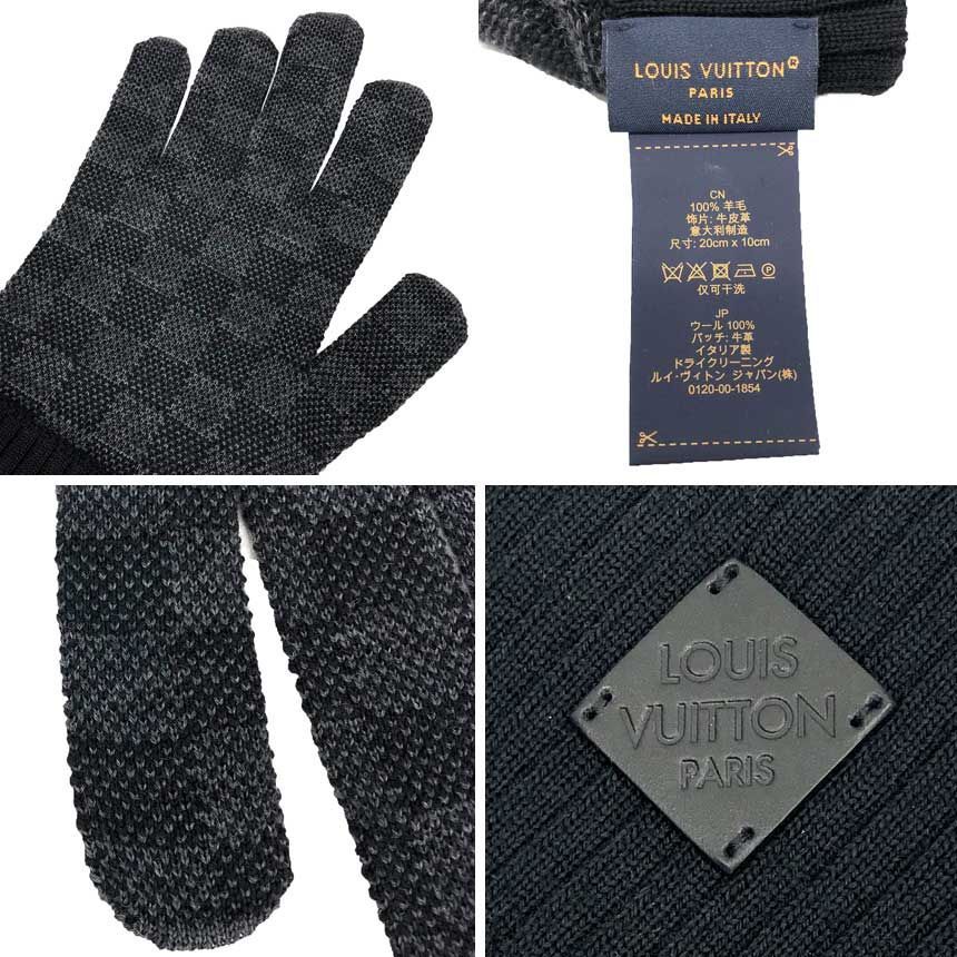 Louis Vuitton Damier Graphite Gloves Glove Gon Neopti Wool — view 3