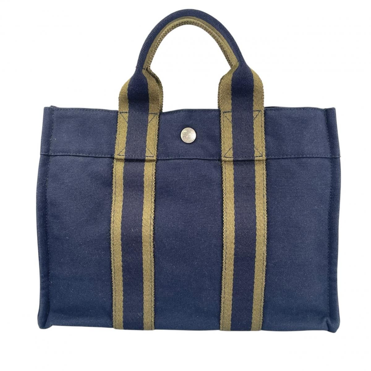 Hermes Tote Fourre Tout PM Handbag Navy — view 2