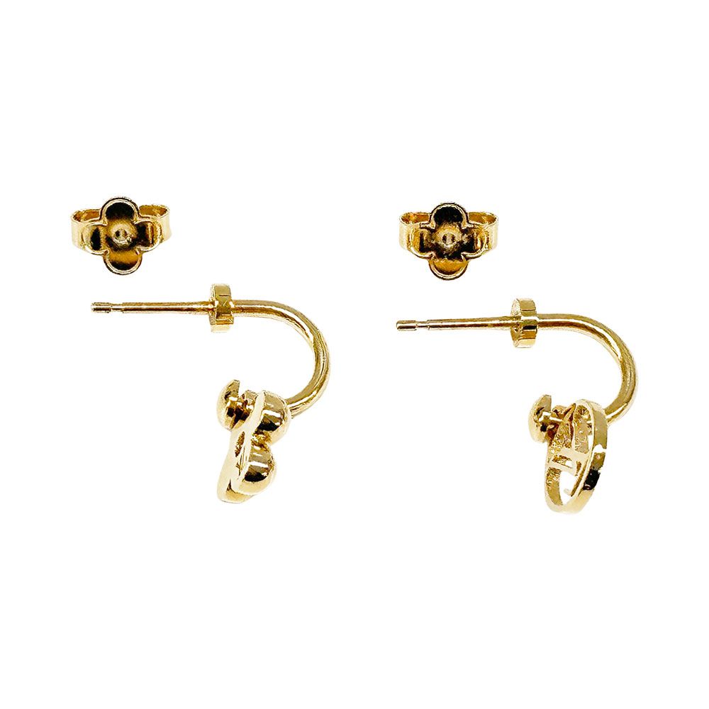 Louis Vuitton Earrings Blooming Gold Logo Feminine — view 3